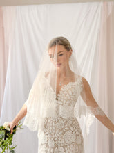 Load image into Gallery viewer, Colette two tier lace edged wedding veil