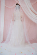 Load image into Gallery viewer, Delilah pink, gold and ivory petal veil