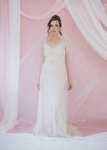 Load image into Gallery viewer, Delilah pink, gold and ivory petal veil