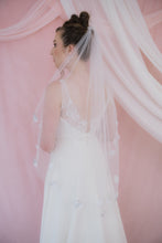 Load image into Gallery viewer, Bella silver and white petal bridal veil
