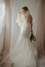 Load image into Gallery viewer, Colette two tier lace edged wedding veil