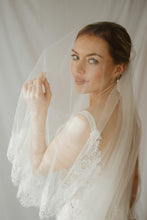 Load image into Gallery viewer, Colette two tier lace edged wedding veil
