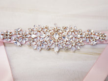 Load image into Gallery viewer, Silver and rose gold crystal bridal belt
