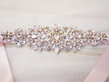 Load image into Gallery viewer, Silver and rose gold crystal bridal belt