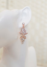 Load image into Gallery viewer, wedding earrings rose gold
