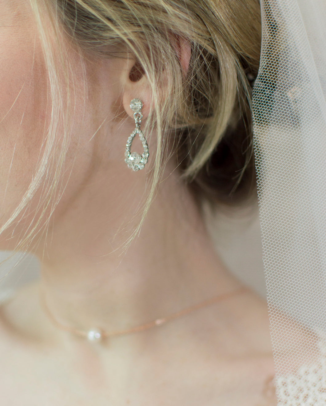 Swarovski crystal bridal drop earrings