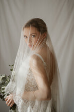 Load image into Gallery viewer, Colette two tier lace edged wedding veil
