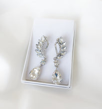 Load image into Gallery viewer, Crystal drop bridal earrings
