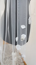 Load image into Gallery viewer, Silver and white petal fingertip veil, Bella

