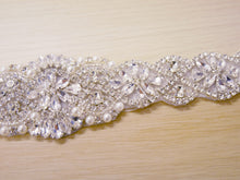 Load image into Gallery viewer, Silver crystal and pearl bridal belt
