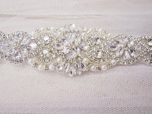 Load image into Gallery viewer, Silver crystal and pearl bridal belt
