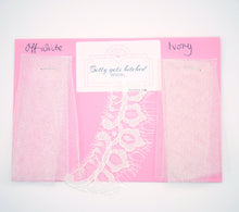 Load image into Gallery viewer, Coco and Everly lace edged veil fabric samples
