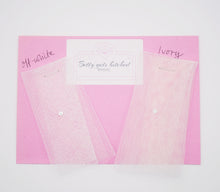 Load image into Gallery viewer, Faye and Lana Swarovski crystal veil fabric samples
