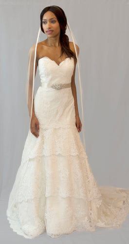satin wedding veil