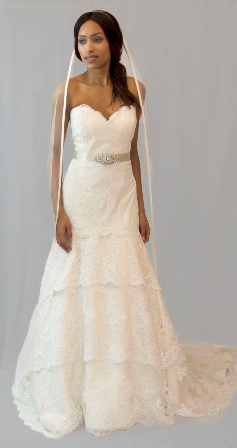 satin wedding veil
