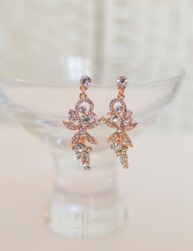 bridal earrings rose gold