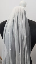 Load image into Gallery viewer, Holographic star embellished veil, Stardust veil
