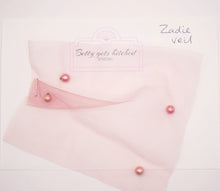Load image into Gallery viewer, Fabric sample, Zadie rose pink fingertip pearl veil
